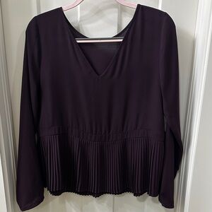 NWOT The Limited Dark Plum Pleated Blouse M